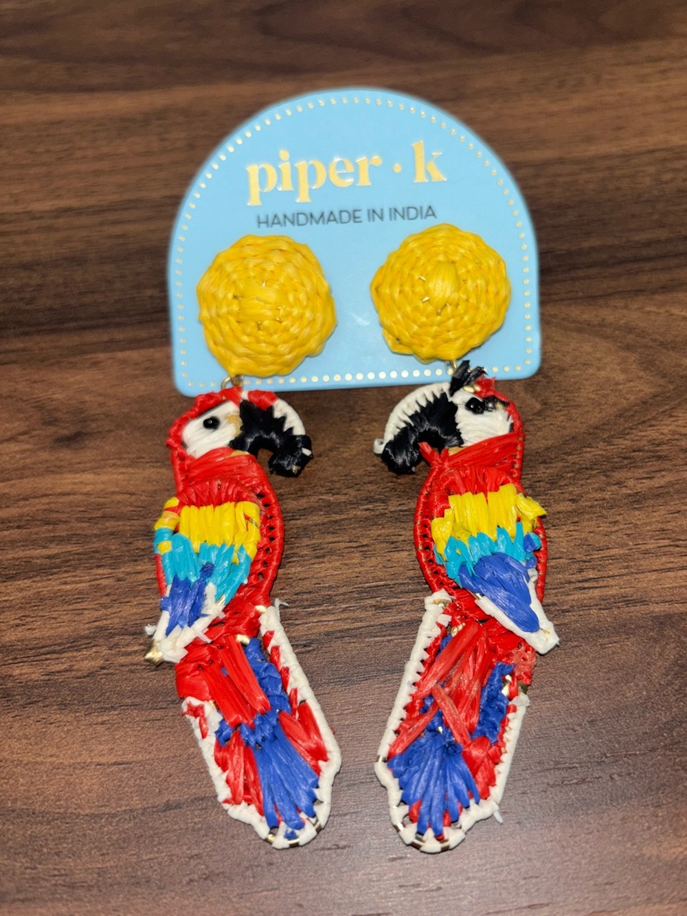 🦜NEW Piper K Handmade Multicolor Parrot Earrings